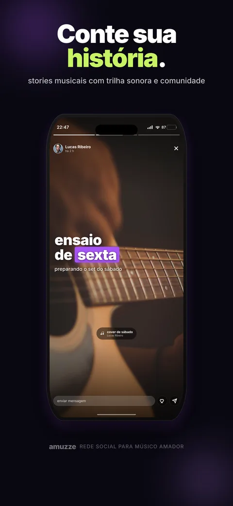 Conte sua história.