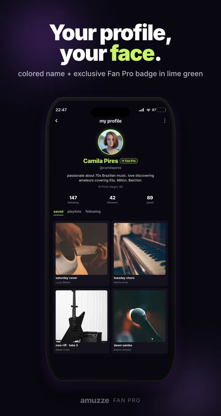 Your profile, your face — exclusive Pro badge
