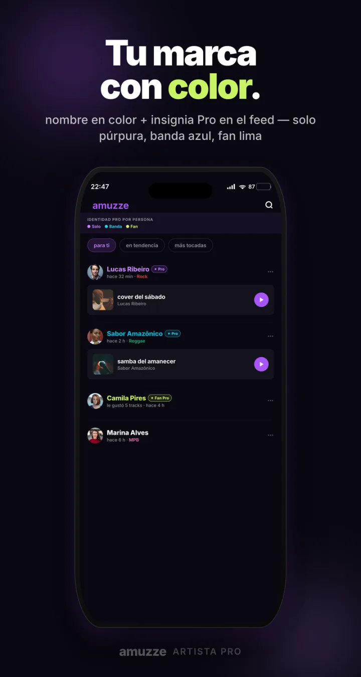 Tu marca con color — identidad Pro en el feed
